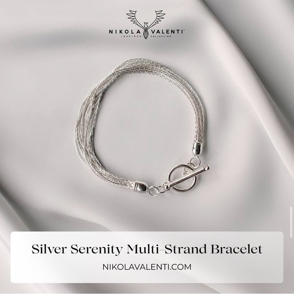 NWOT Nikola Valenti inspired collection silver serenity multi strand bracelet - Picture 2 of 6